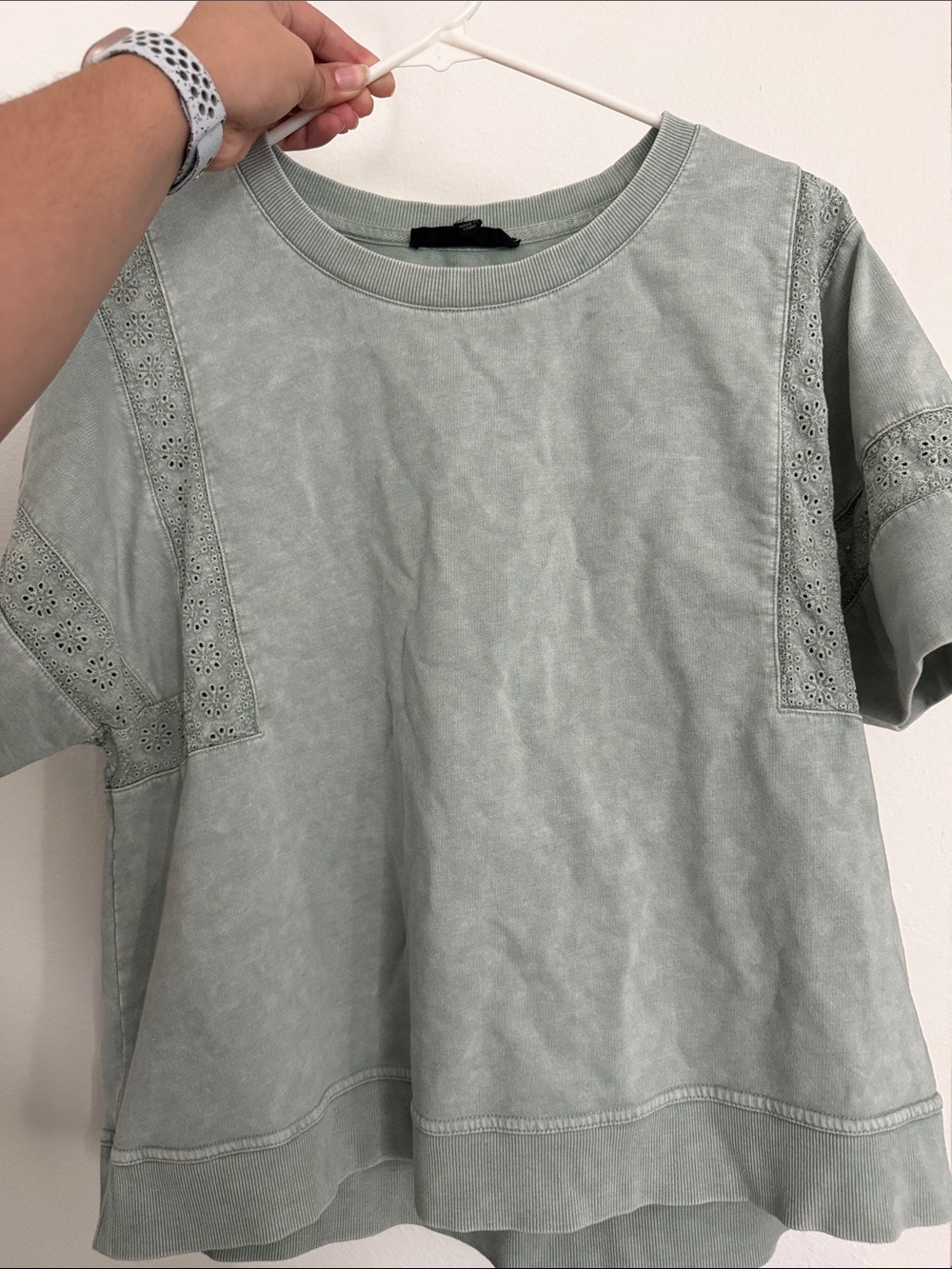 Women's Light Sage Short-Sleeve Knit Top